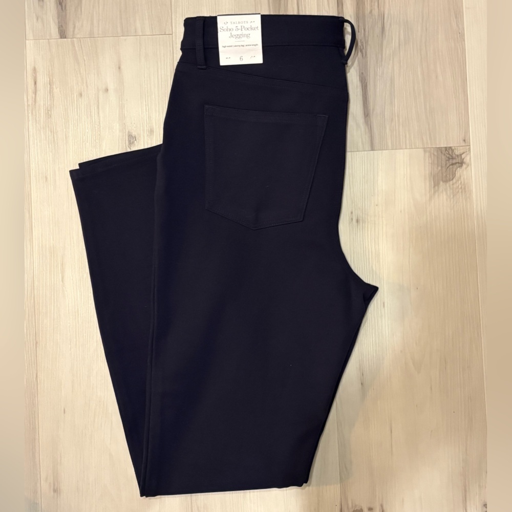 NWT Ponte Knit Pants Navy Stretch Slim Ankle - Picture 5 of 10